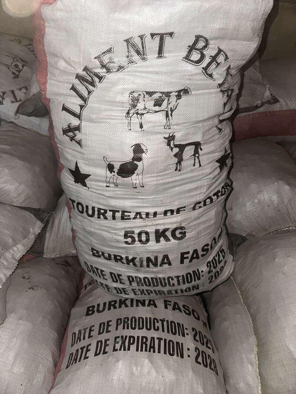 Sacs de tourteau de coton de 50 kg